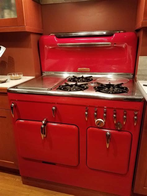 Be Still My Beating Heart Gas Stove Red CHAMBERS Model 90C Circa