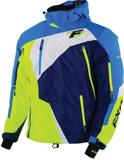 Fxr Racing 2015 Snowmobile Apparel Men S Mission X Jacket Blue Hivis Snowmobile Clothing