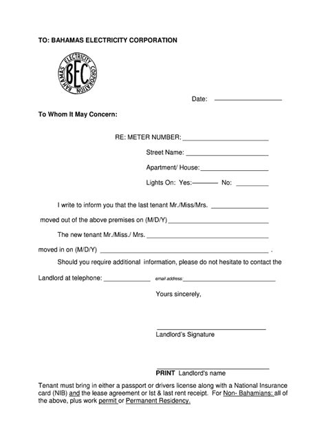 Bs Bec Landlord Authorisation Letter Fill And Sign Printable Template Online Us Legal Forms