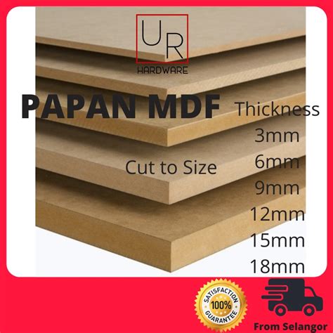 UR Hardware MDF Papan Board Medium Density Fibreboard 3mm 6mm 9mm 12mm