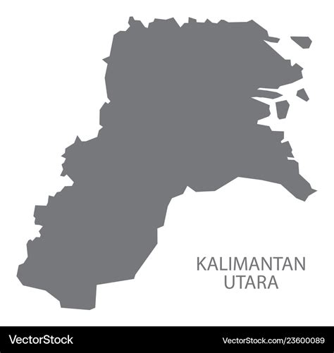 Kalimantan utara indonesia map grey Royalty Free Vector