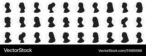 People side face silhouette Royalty Free Vector Image