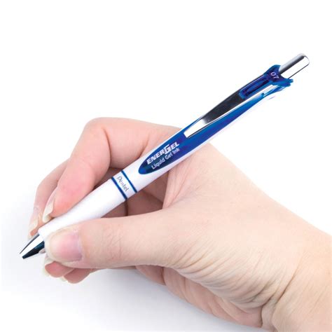 Pentel EnerGel Pearl Retractable Liquid Gel Pen Blue 0 7 Mm Box Of