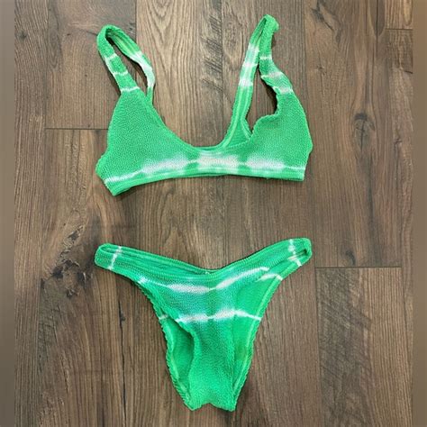 Bond Eye Swim Bondeye Swimsuit Scout Bikini Set In Lime Green Tie