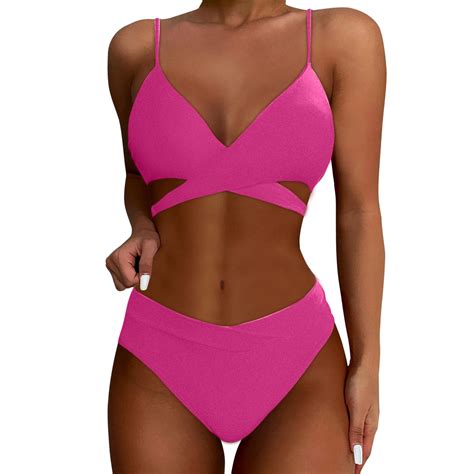 Gubotare Women S Twist Bikini Sets Swimsuit High Waisted Bathing Suit