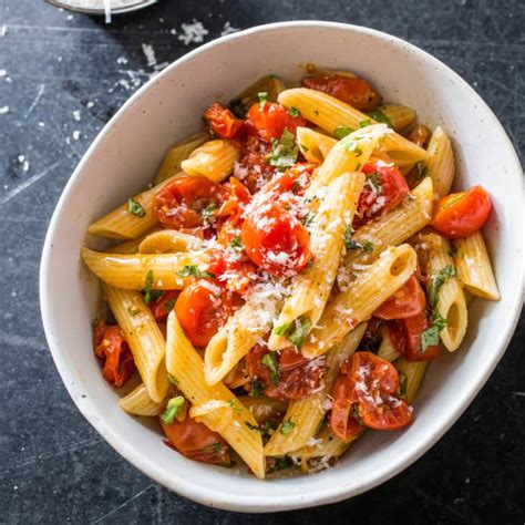 Penne With Cherry Tomatoes Garlic And Basil America S Test Kitchen