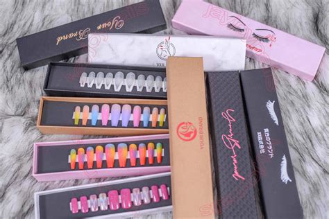 Custom Private Label Press On Nail Box Nail Packaging Eyelashes