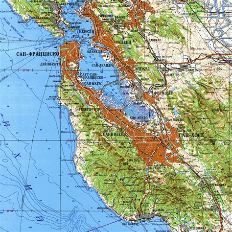 Bay Area Topographic Map San Francisco Bay Area Topographic Map California Usa