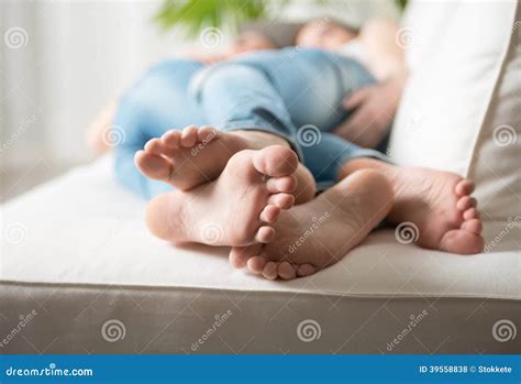 Loving Couple Feet Stock Photo Image Of Lesbian Couch