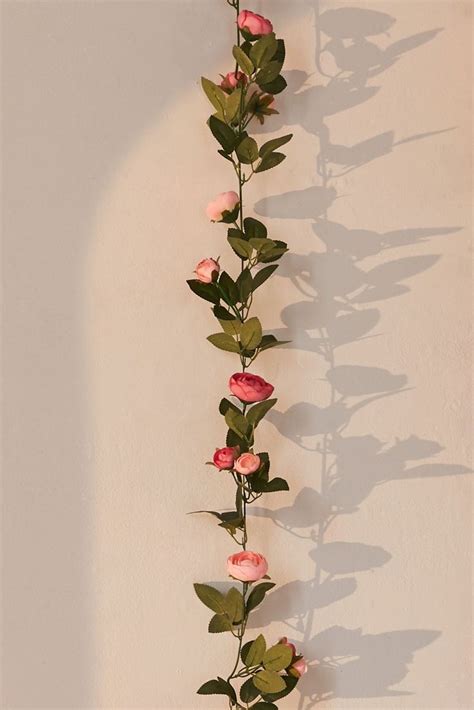 Decorative Rose Vine Garland | Flower wall decor, Rose vines, Cute room ...