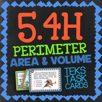 Math Tek H Perimeter Area Volume Th Grade Staar Math Task Cards