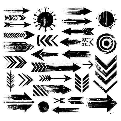 Grunge Arrow Vector Illustration Grunge Arrow Symbol Brush Paint Stock