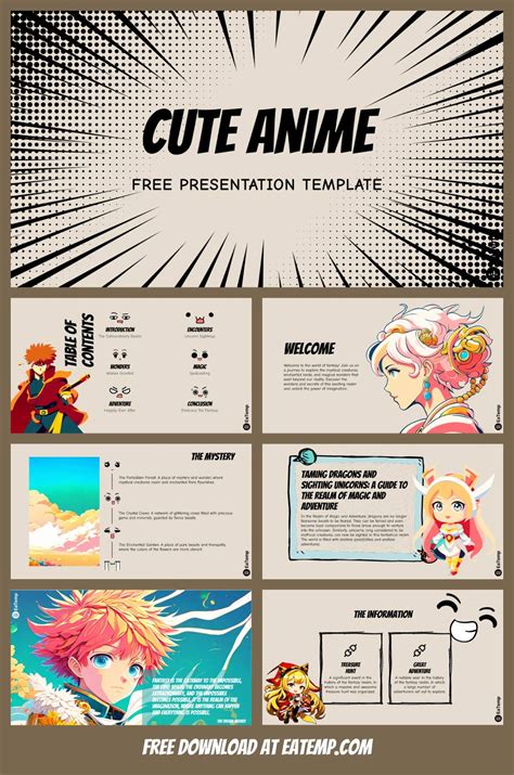 Free Cute Anime PowerPoint Presentation Template - EaTemp