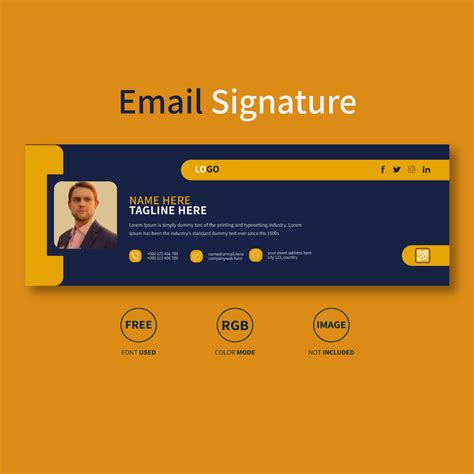 Email Signature Design Or Email Footer Design And Personal Facebook Cover Design Template