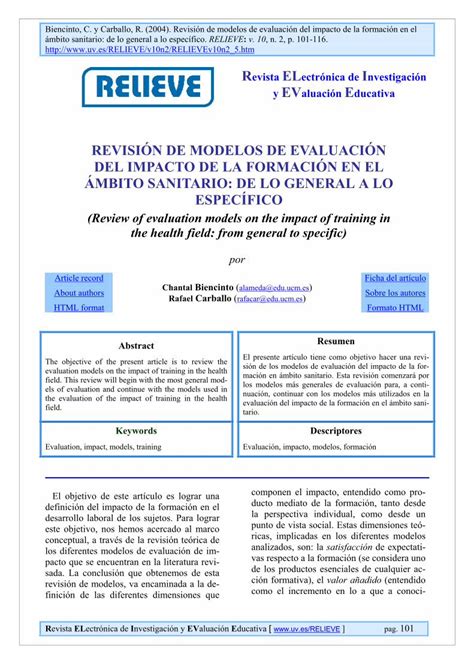 Pdf Revista Electr Nica De Investigaci N Y Evaluaci N Educativa Pdf