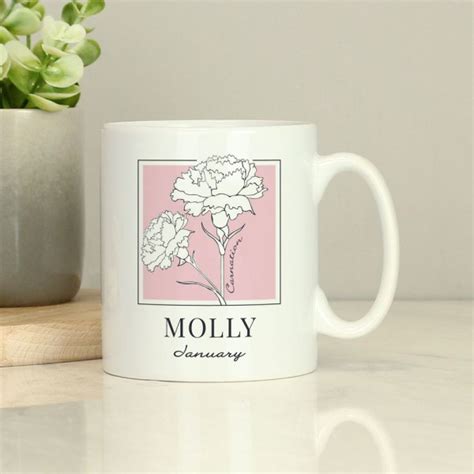 Personalised Birth Flower Mug