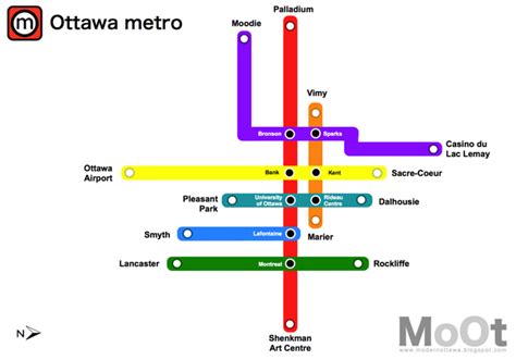 An Extensive Underground Subway System Ottawa Metro Map Metro