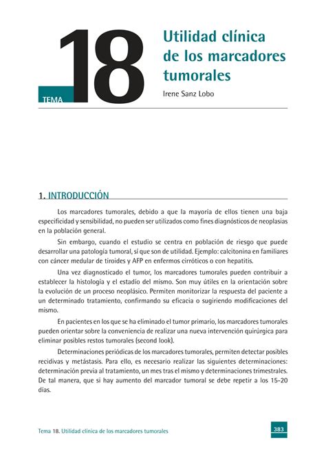 SOLUTION 18 Utilidad Cl Nica De Los Marcadores Tumorales Studypool