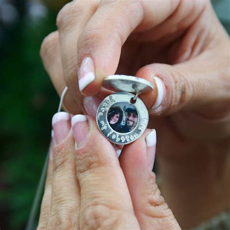 A Stunning Sterling Silver Hidden Photo Locket Necklace With A Bespoke