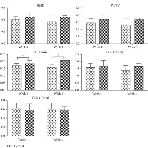 Intergroup Comparison Of Bmd Bv Tv Tb Th Tb N And Tb Sp In The