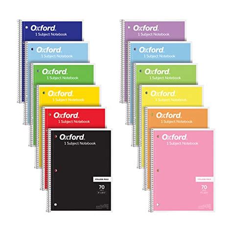 Oxford Lot de 12 carnets à spirales lignés en vrac pour l école 1