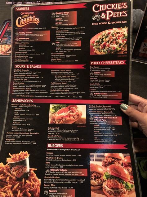 Menu at Chickie's & Pete's pub & bar, Audubon