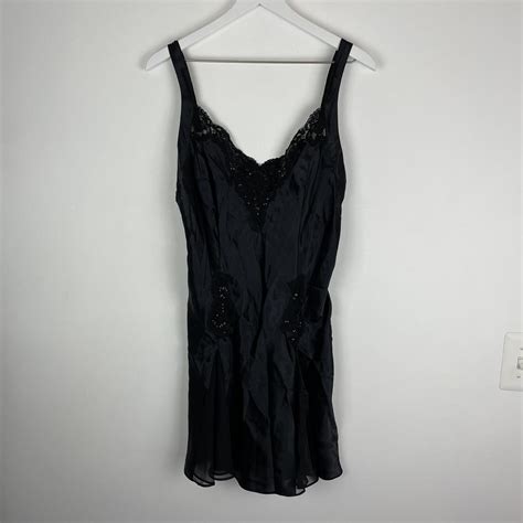 Vintage Victorias Secret Slip Dress Sultry Black Depop