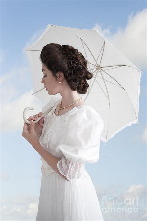 Beautiful Edwardian Woman Holding A Parasol Photograph By Lee Avison