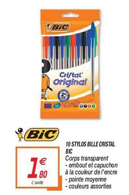 Promo 10 Stylos Bille Cristal Bic Chez Netto ICatalogue Fr