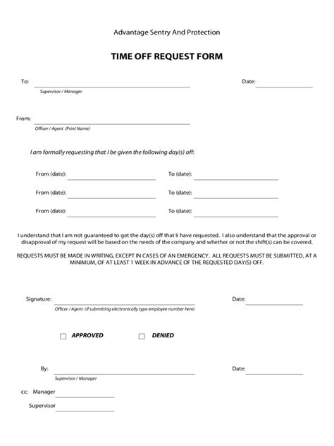 Time Off Request Form - 5 Free Templates in PDF, Word, Excel Download