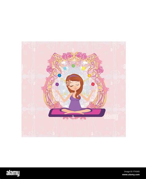 Yoga Girl In Lotus Position Stock Vector Image And Art Alamy