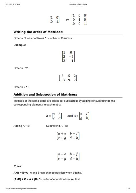 Solution Matrices Notes Studypool