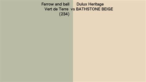 Farrow And Ball Vert De Terre 234 Vs Dulux Heritage Bathstone Beige Side By Side Comparison