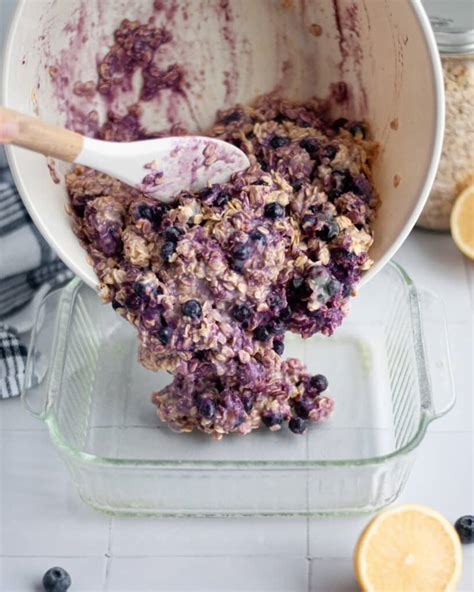 Lemon Blueberry Baked Oatmeal Easy One Bowl Recipe Our Love