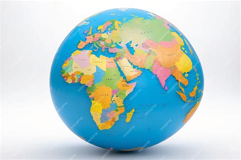 Premium Photo | Globe with map of many continent and countries isolated ...