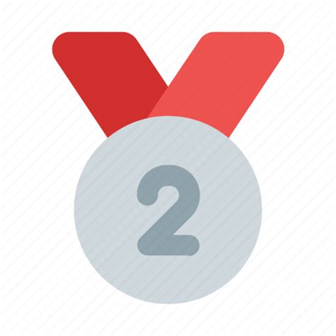 Silver Medal Second Badge Reward Award Icon Download On Iconfinder