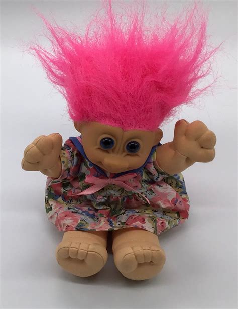 Vintage Troll Doll Pink Hair Russ Etsy