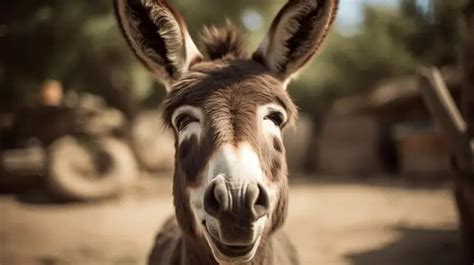 Donkey Looking At The Camera In The Desert Background Donkey Pictures