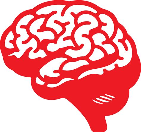 AI generated head of human think brain idea icon flat red line stroke ...