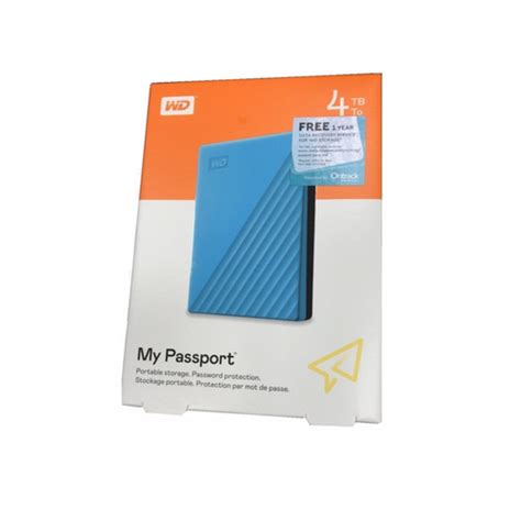 Western Digital 4tb My Passport Portable External Hard Drive Blue Eezee