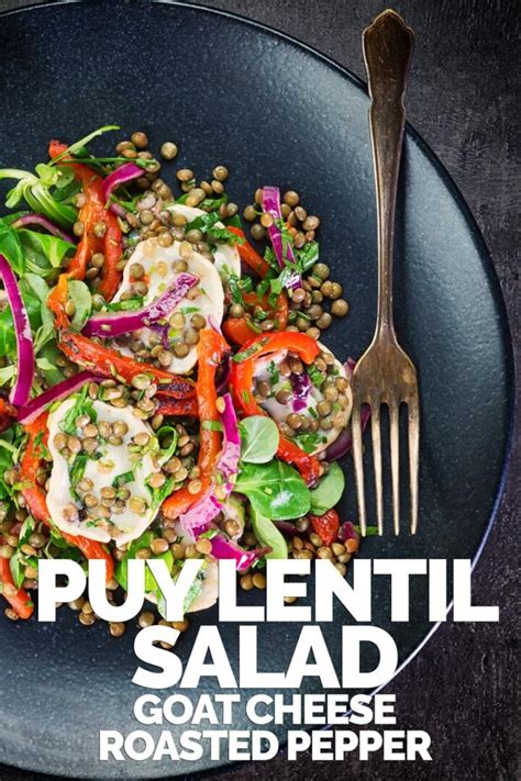 Puy Lentil Salad With Goat Cheese And Roasted Peppers Krumpli