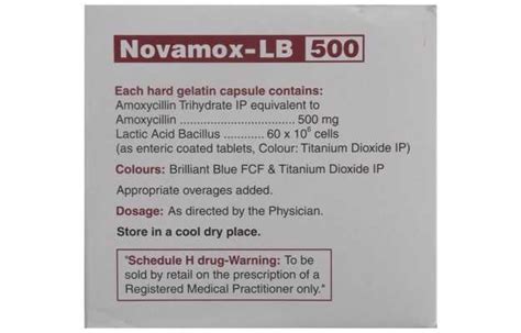 Novamox LB 500 Capsule: Uses, Price, Dosage, Side Effects, Substitute ...