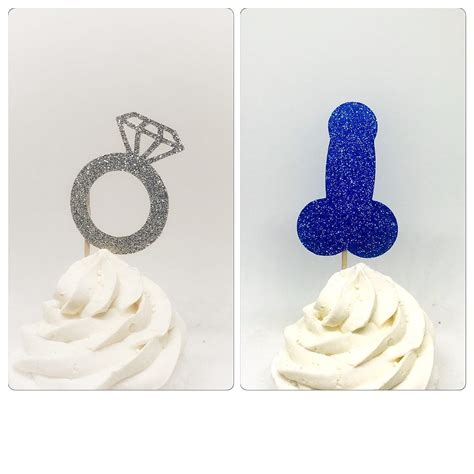 Cupcake Bachelorette Party Penis Toppers Glitter