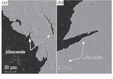 Microcracks A In The Region Of The Brittle Fracture Component And B