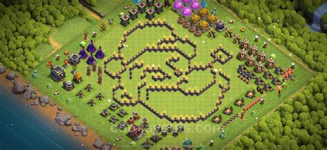 Best Funny Troll Base Th With Link Town Hall Level Art Base