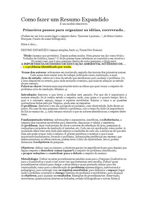 O Que É Um Resumo Expandido