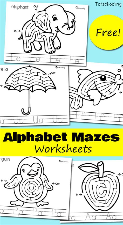 ABC Maze Worksheets