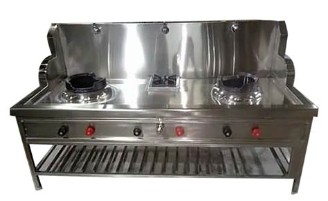 Roopam Enterprises Lpg Three Burner Chinese Cooking Range For