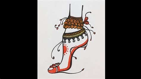 Indian Classical Dancer Feet With Ghungroo Drawing How To Draw