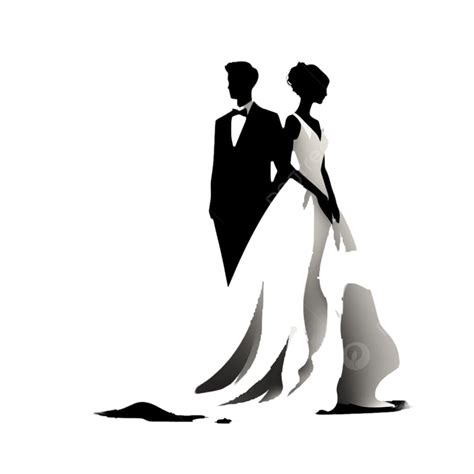 Clipart Of A Bride And Groom In Wedding Silhouette Wedding Clipart